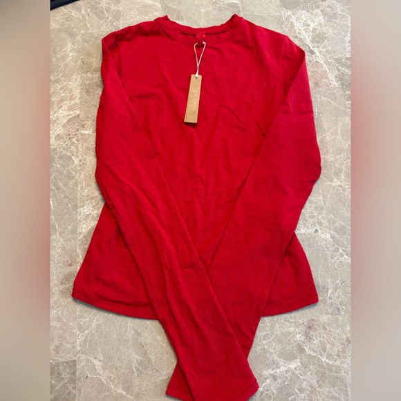 SKIMS COTTON JERSEY LONG SLEEVE T-SHIRT - Picture 4 of 10